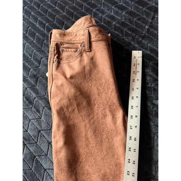 We The Free‎ Brown Faux Suede Skinny Pants Distressed Look Size 27 NWT - Image 9