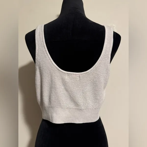 EUC H&M Beige Waffle Knit Crop Too size XL - Image 4