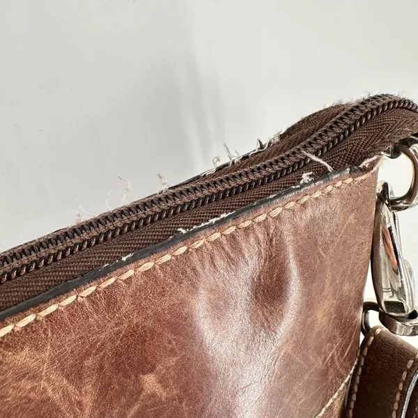 Vintage Fossil Women's Leather‎ Messenger Shoulder Bag Handbag Dark Brown Medium - Image 6