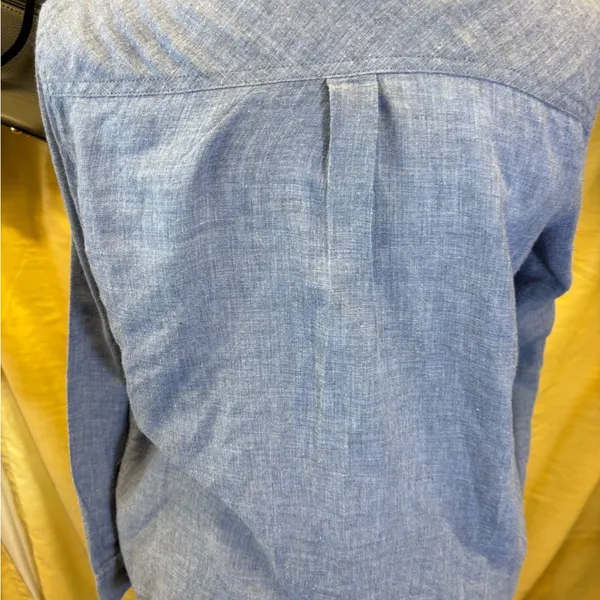 Calvin Klein Denim Blue Shirt with Brown Accents‎ - Image 5