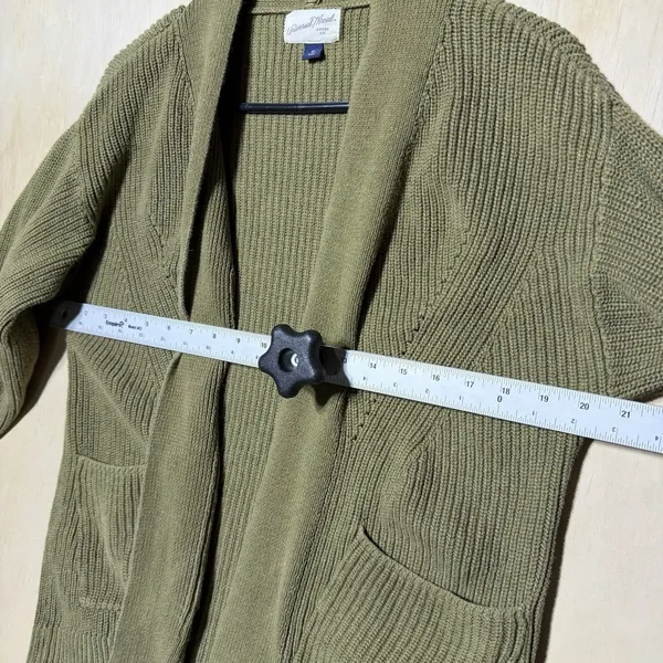 Universal Threads Womens XS Olive Green Chunky Knit Open Front Cardigan Sweater - Image 5