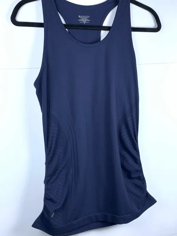 Athleta Womens Tank Top Small Navy Blue Racerback Running Workout Athletic - Image 5