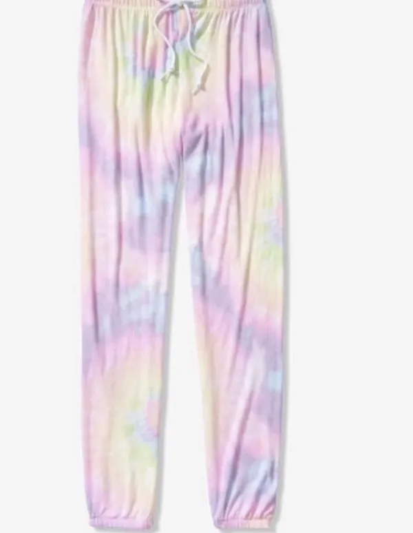 Victoria's Secret PINK Cozy Pastel Rainbow Tie-Dye Pajama Pants - Image 3