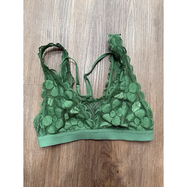 Aerie Bra Womens Small Fa La Lace‎ Longline Bralette Green Alpine S - Image 2