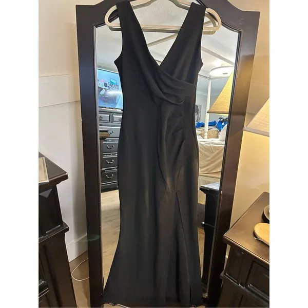 NEW WOOSEA Sleeveless V Neck Split Evening Cocktail Long Dress S - Image 3