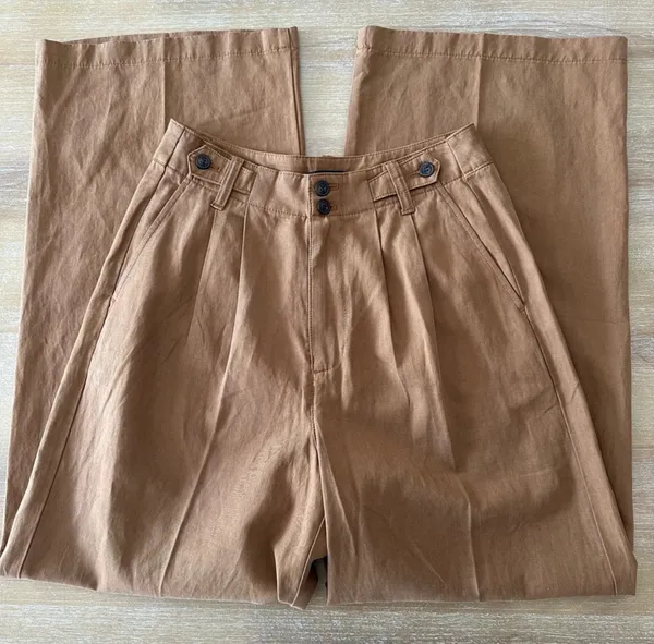 Madewell Harlow Wide Leg Pants Brown - Image 2