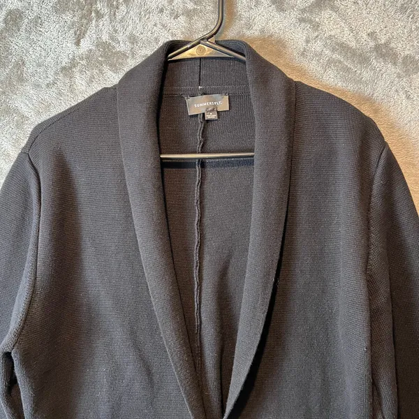 Summersalt The Ribbed Sweater Blazer Women's Size Medium Black‎ Organic Cotton - Image 2
