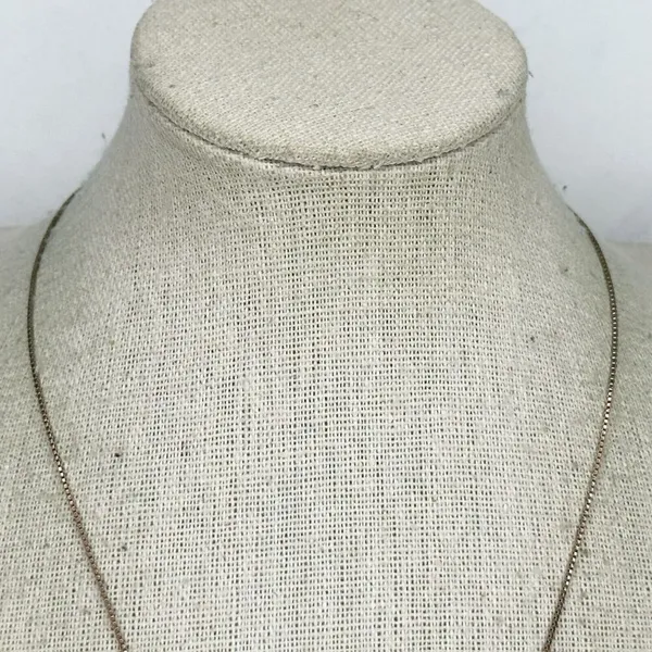 Chico's Gold and Silver Tone Box Chain Rhinestone Pendant Necklace - Image 3