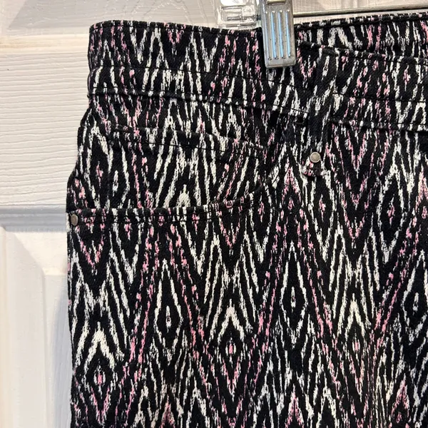 Levi Strauss Mid Rise Ankle Skinny‎ Pants Women Size 16 W33 Geometric Print - Image 2