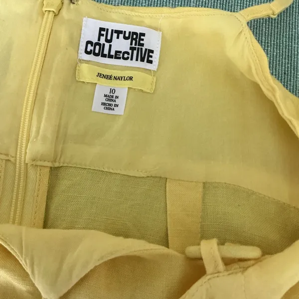Women's Yellow Cutout Midi Dress - Spaghetti Strap Summer Dress Size 10 - Image 2
