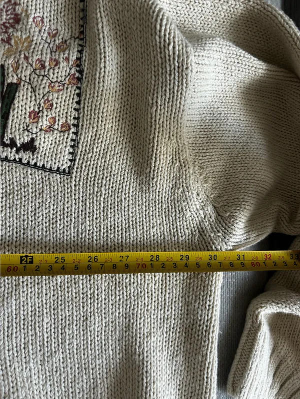 Abercrombie Knit Oversized Novelty Cardigan XXL Western Prairie Patchwork Chunky - Image 8