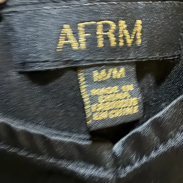 AFRM Revolve Katica Satin Midi Dress In Noir Elegant Black Satin Slip Dress M - Image 3