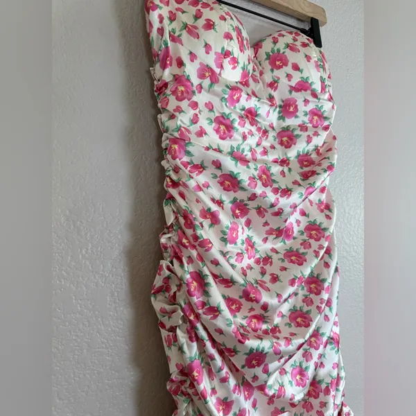Revolve More To Come Evita Sweetheart Pink Floral Strapless Mini Dress M $78 - Image 11