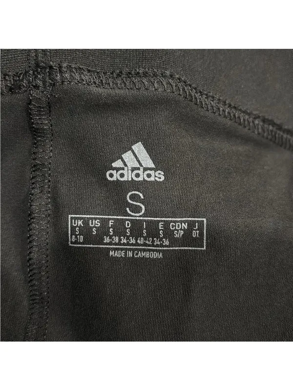 adidas Black Leggings with Multicolor Side Stripes - Image 2