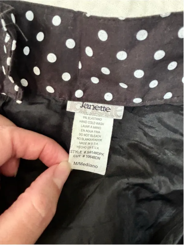 Women's Janette Polka Dot Skater Skirt Size M Black White Tulle A line - Image 3