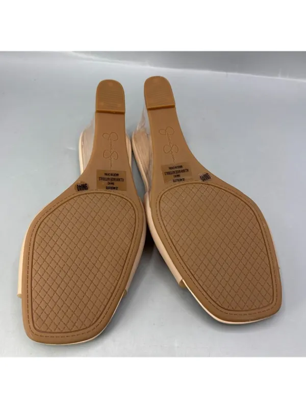Jessica Simpson Merlote Wedge Sandals Womens 9 Tan Slip On Shoes Modern Clear - Image 6