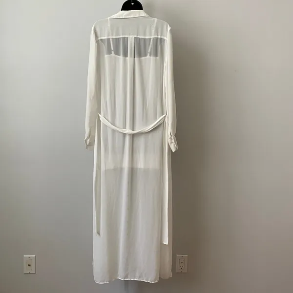 David Lerner Flowy Beachy Relaxed Coastal Clean Sheer Dress Set M White - Image 7