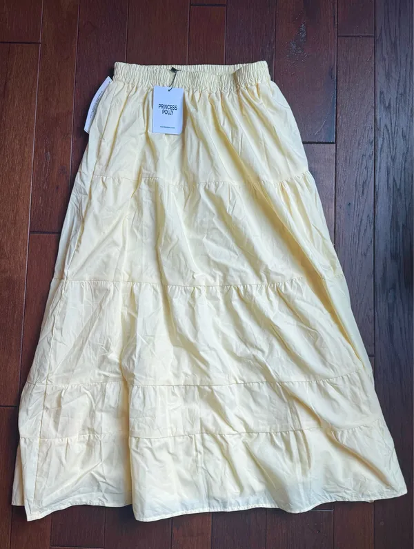 Princess Polly Garden Party Maxi Skirt Lemon - Image 2