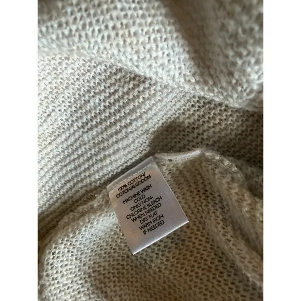 Lou & Grey Oatmeal Cotton Sweater Large Lightweight Coastal Beach Cover Up - Image 6