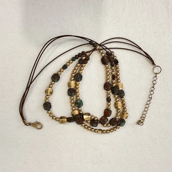 Vintage Multi Strand Women's Necklace Beaded Multicolor Classic Fashion Jewelry - Image 3