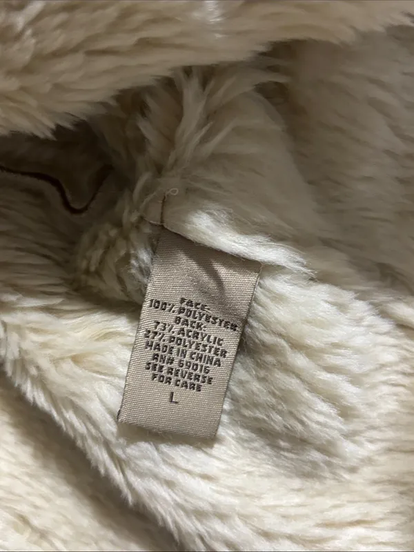 Ruff Hewn Faux Suede Fur Long Coat Penny Lane Beige Women's Size Large - Image 5