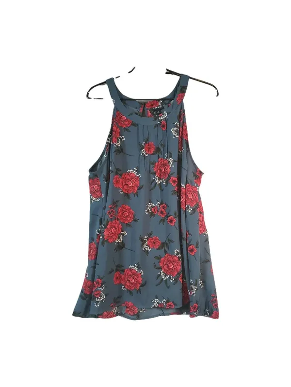 Torrid Sleeveless Floral Tank Top Blue Red White Plus Size 2 - Image 2