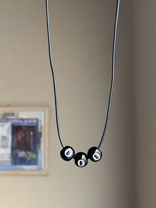 Handmade 8 ball grunge funky unisex necklace🎲8️⃣🖤 - Image 7