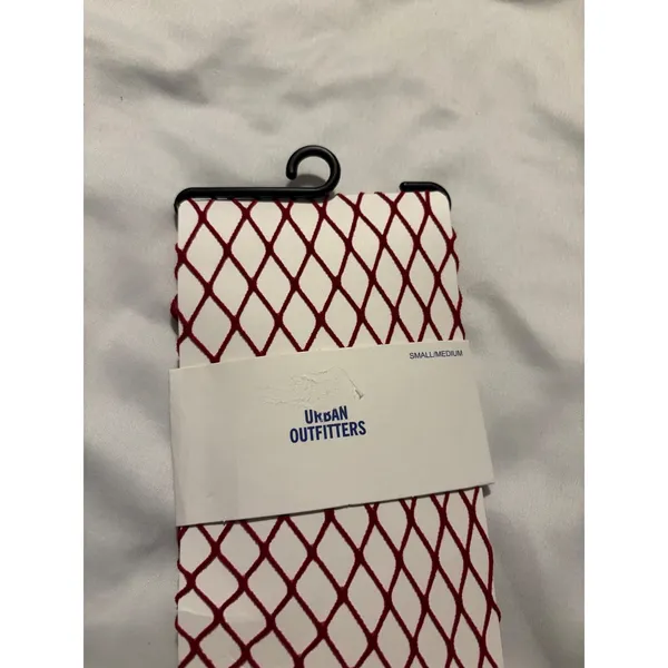 Urban Outfitters Womens Red Fishnet Tights Diamond Mesh Stockings S/M 94603479‎ - Image 2