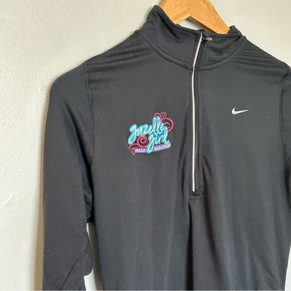 Nike Women's Black Long Sleeve Tee Half Marathon Gazelle Girl Small Grand Rapids - Image 3