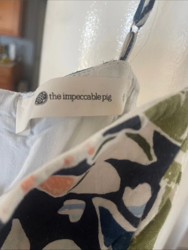 The Impeccable Pig Navy Floral tropical Slip Mini Dress - Image 2