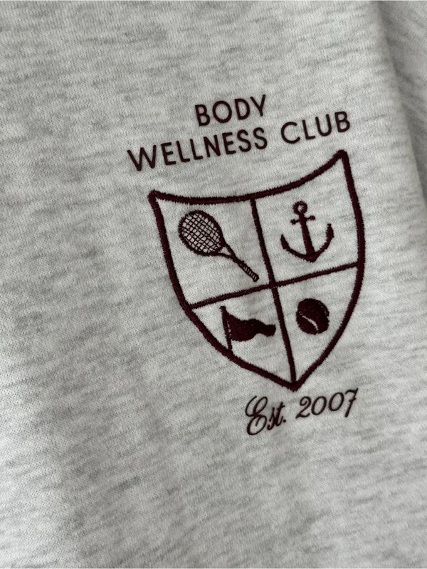 Cotton ON Plush Premium Graphic Hoodie cloudy grey marle heritage wellness club - Image 7