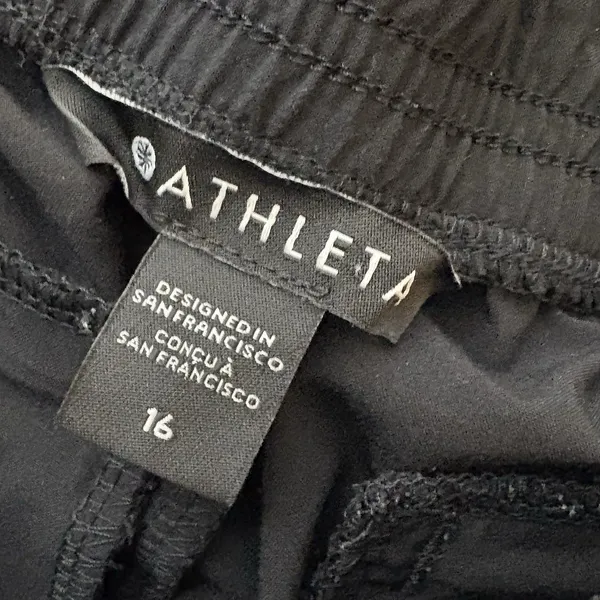 Athleta Brooklyn Jogger Pants Black Stretch Pockets Travel Work Light Womens 16 - Image 5