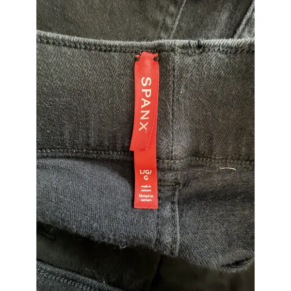 SPANX Jeans Women's Large Black Dark Wash Bootcut Two Pocket Denim #EEE1-1 - Image 2