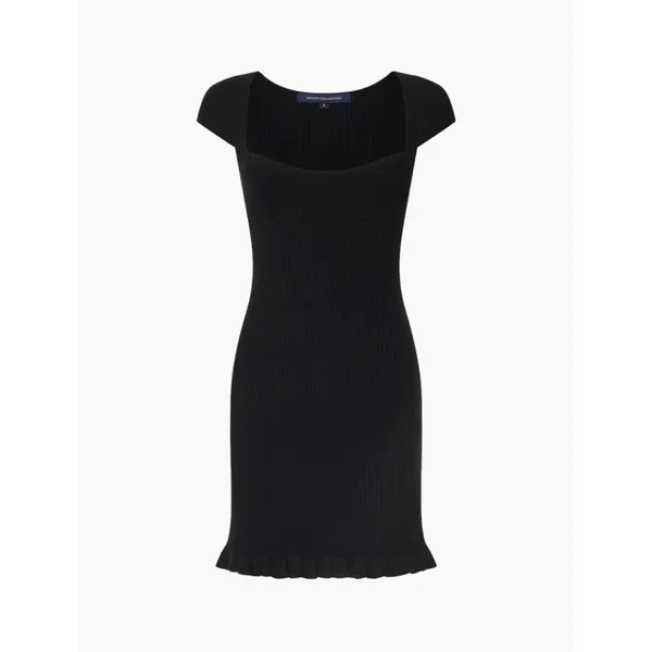 French Connection‎ | Women’s Black Mathilda Knit Ribbed Minidress L $148.00 - Image 2