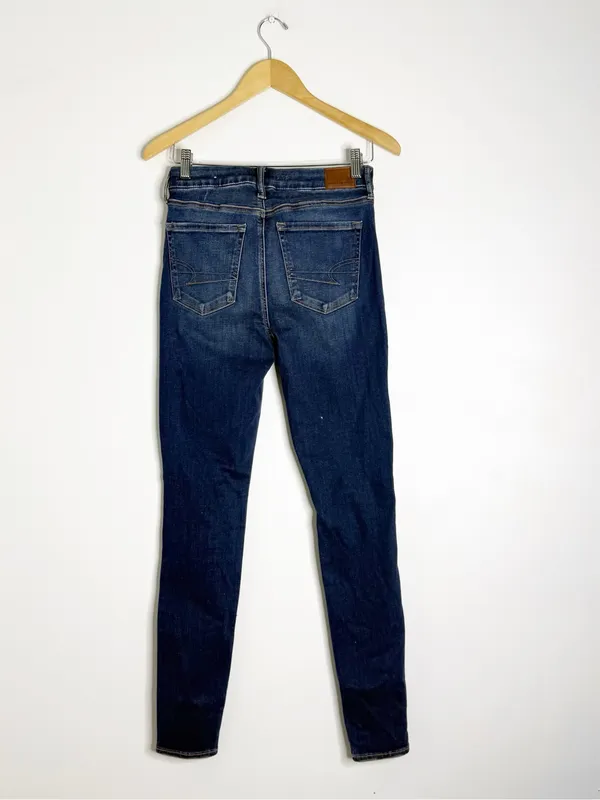 American Eagle Luxe Super High Rise Jegging Jeans Size 4 Long Distressed - Image 2