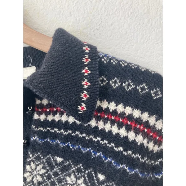 Vintage 90's Esprit Fair Isle Wool Cotton Nordic Indie Grandmacore Sweater Small - Image 4