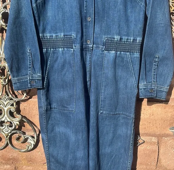 3x1 NYC Denim Jumpsuit Sz Large Straight Leg Long Sleeve Button Up Collared NWT - Image 5
