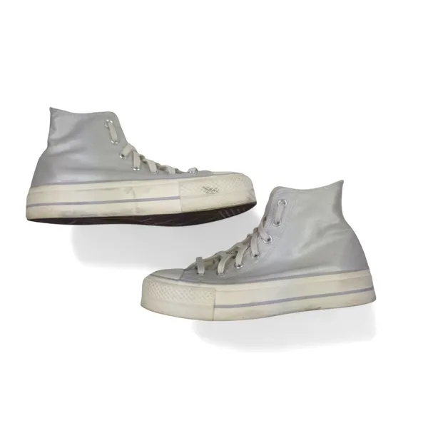 Converse Shoes Womens 9 CTAS Lift Platform‎ Metallic Silver Sneakers 571082C - Image 8