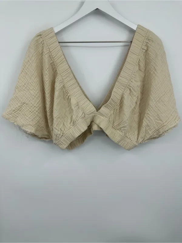 Aerie Boho Pool To Party Flutter Sleeve Crop Top Size XL Whimsical - Image 8