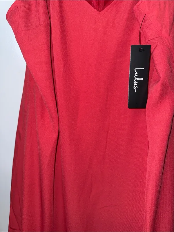 Lulu's Bright Red Midi Slip Dress with Spaghetti Straps - Image 8