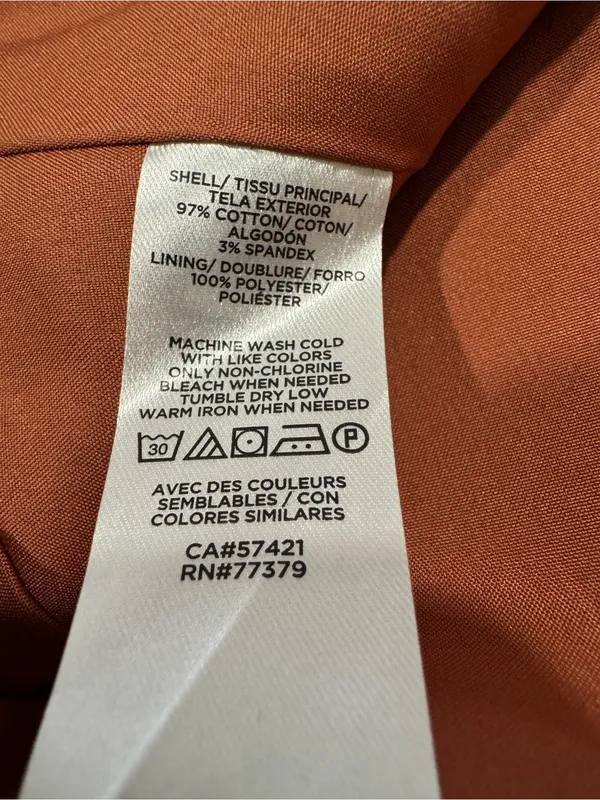 Ann Taylor Factory Terracotta Rust Orange One Button Collarless Blazer Size 6 - Image 8