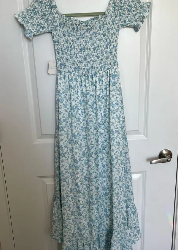 NEW Altar’d State White and Blue Floral Maxi Dress Size Small NWT - Image 10