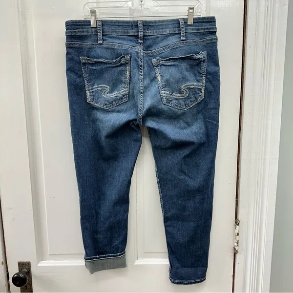 Silver Avery Skinny Crop denim jeans women's 34 x 25 - Image 5