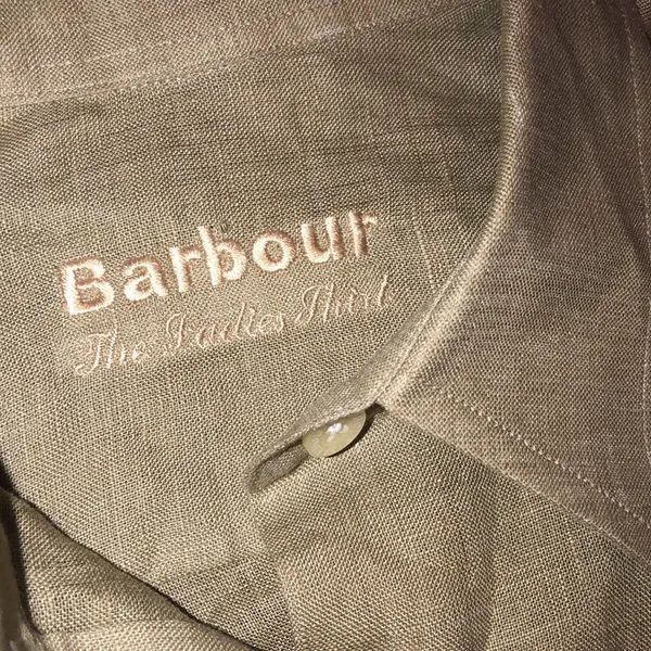 Barbour linen long sleeve ladies top button down size 6 - Image 4