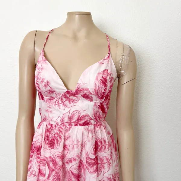 [Hello Molly] Pink Floral Don't Hold Back Midi Ruffle Hem Dress NWT Size Large L - Image 5