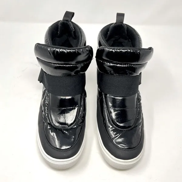 JF Sinead Patent Nylon Black Arctic Lite Strap Puffy Boot High Top Sneaker 10 - Image 2