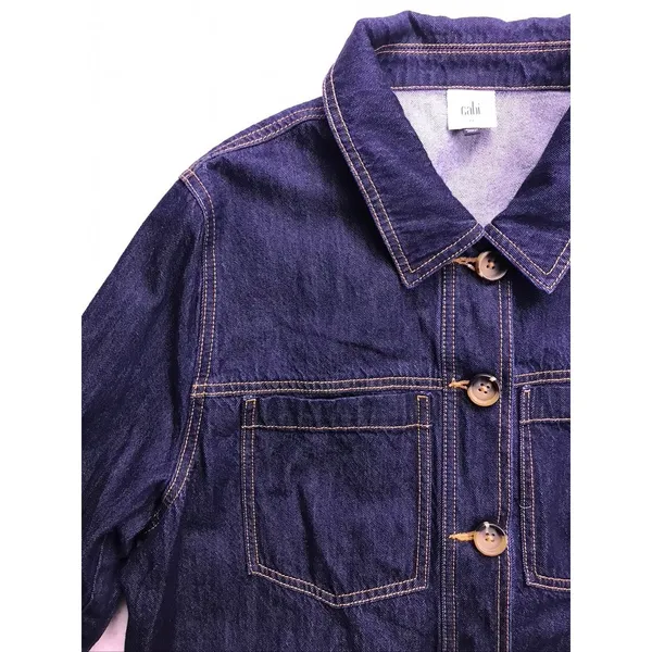 Cabi‎ Denim Jacket Womens XL Blue Belted Button Front Chore Coat Classic - Image 3