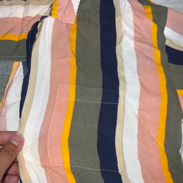 Hollister Striped Short Sleeve Button Up - Image 3