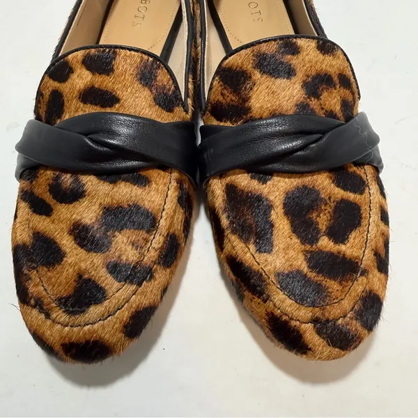 Talbots Ryan Twist Leopard Calf Hair Loafers Womens US 9M Leather Flats - Image 7