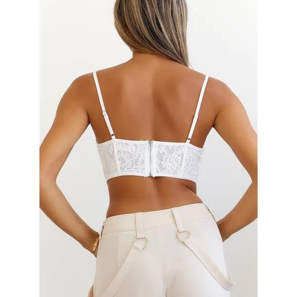 Hello Molly No Apologies Lace Corset Top Womens 8 White Bridal Coquette Romantic - Image 5